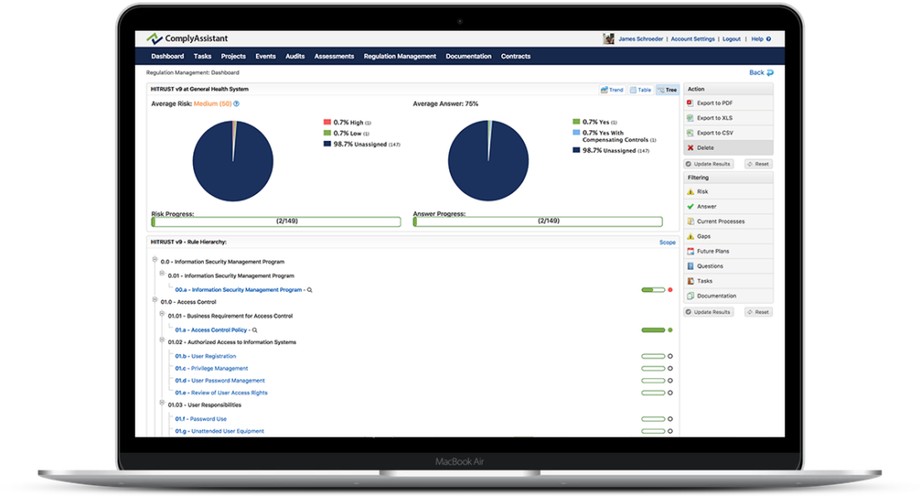 HITRUST CSF Software HITRUST Compliance